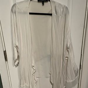 White open front cardigan